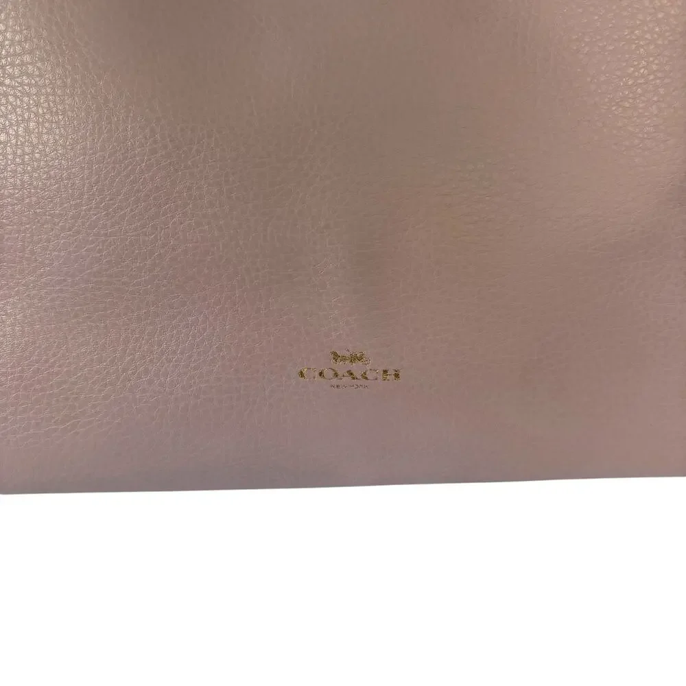 Coach Derby Tote Bag Pebbled Leather Handbag Soft Lilac Pink Purple Purse 58660 - Picture 6 of 15